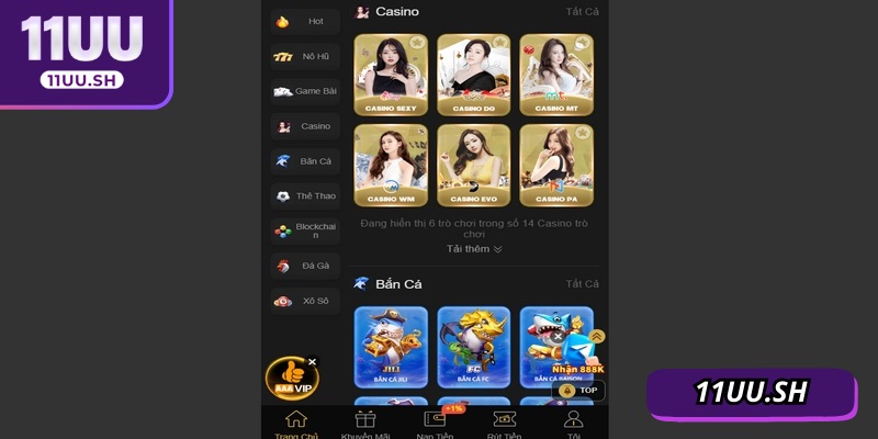 Casino 11UU được nhiều người lựa chọn giải trí